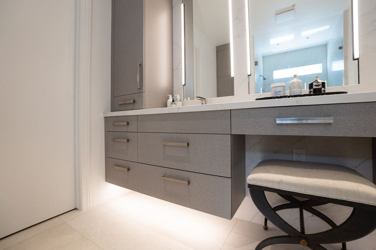 Spacious closet with built-in shelving and a modern design, part of a Phoenix home remodel by MGD Builders