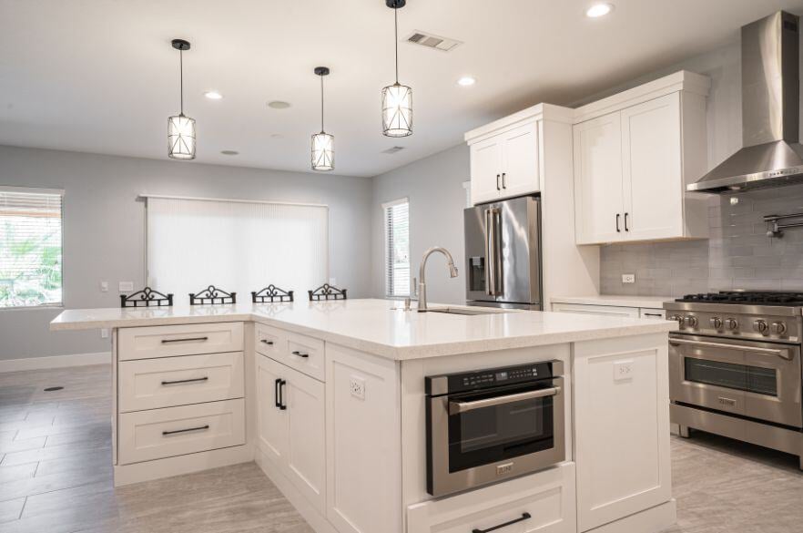 Kitchen Remodel in Surprise, Arizona with white cabinets