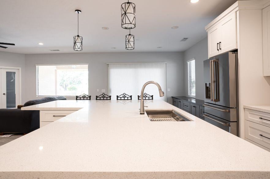 Surprise AZ Home Remodel White Kitchen Island